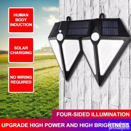 Solarni LED svetlo sa senzorom pokreta duple piramida