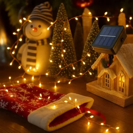 spoljne ukrasne solarne lampice zute