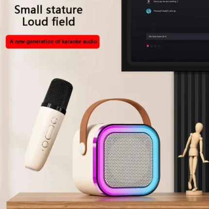 mini karaoke zvučnik sa 2 mikrofona i bluetooth povezivanjem